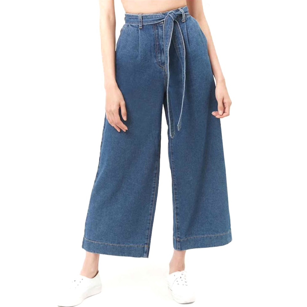 Forever21 Wide Leg Cropped Jeans